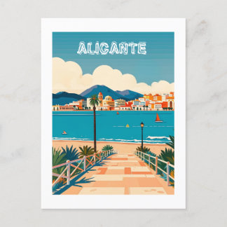 Alicante Spanien Beach View Travel Postkarte