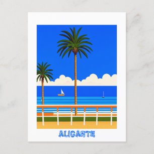 Alicante Spanien Beach View Travel Postkarte