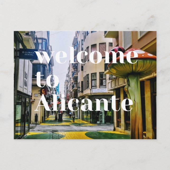 Alicante Spanien Postcard, Calle de Las Setas Postkarte (Vorderseite)