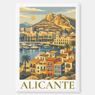 Alicante Spanien Reise Souvenir Minimalist Küste Magnet