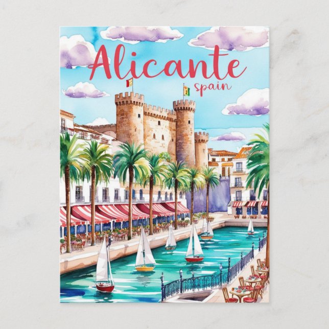 Alicante Spanien Reisen Postkarte Kunst, Dichtung  (Vorderseite)