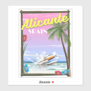 Alicante Spanien Vintages Reiseplakat Aufkleber
