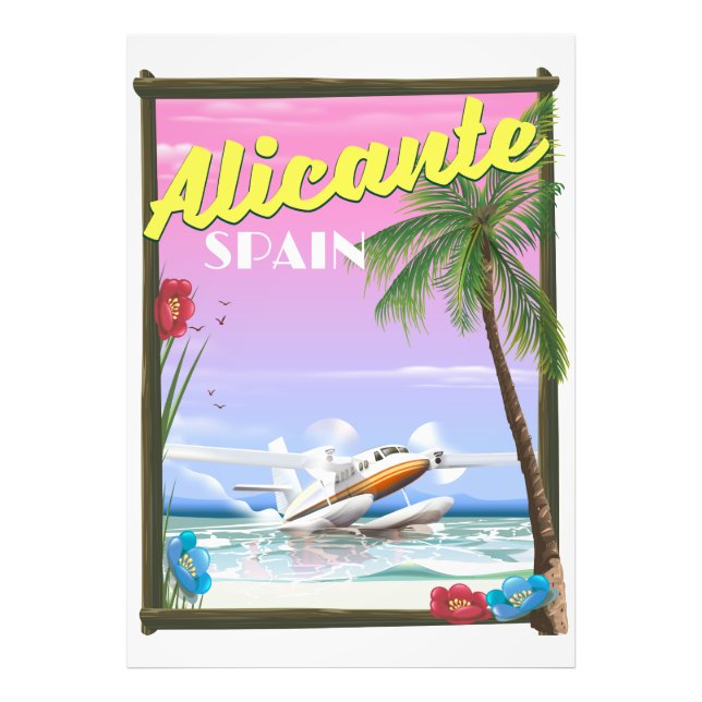 Alicante Spanien Vintages Reiseplakat Fotodruck (Vorne)