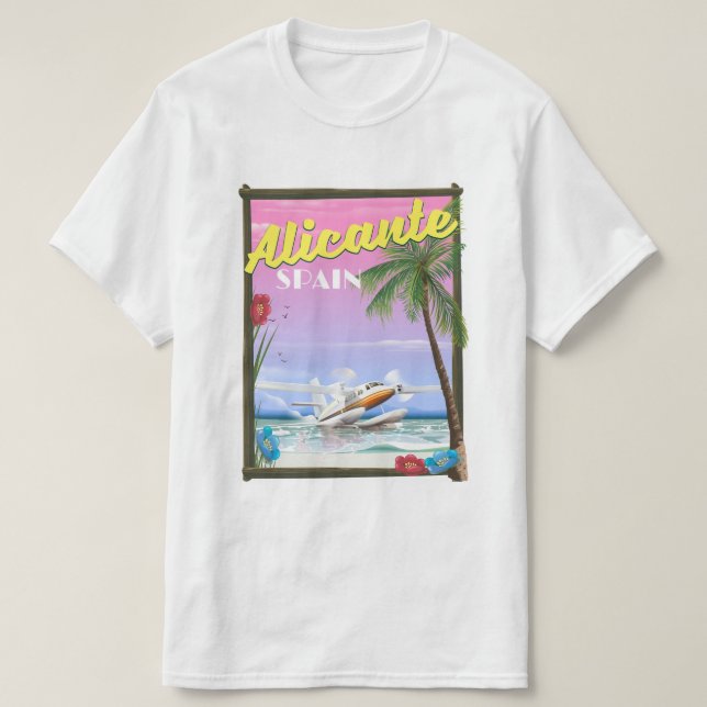 Alicante Spanien Vintages Reiseplakat T-Shirt (Design vorne)