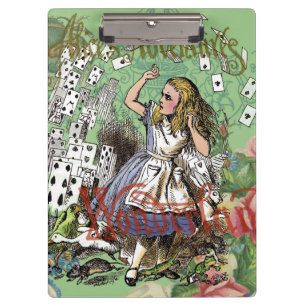 alice abenteuer karten wunderland verrückter hutma klemmbrett