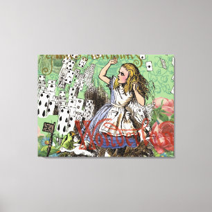alice abenteuer karten wunderland verrückter hutma leinwanddruck