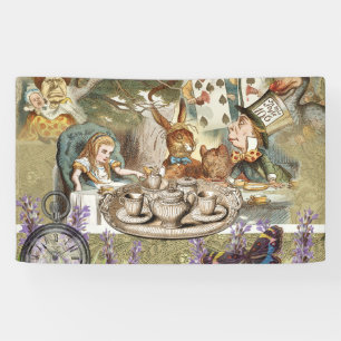 Alice Abenteuer Klassischer Wunderland-Teeparty Banner