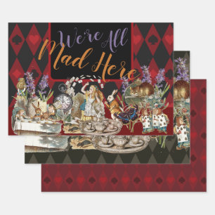 Alice Abenteuer mit Wunderland verrückter Cheshire Geschenkpapier Set