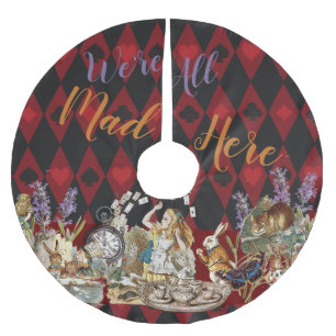 Alice Abenteuer mit Wunderland verrückter Cheshire Polyester Weihnachtsbaumdecke