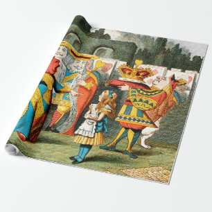 Alice Abenteuer Wunderland Herzkönigin Geschenkpapier