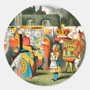 Alice Abenteuer Wunderland Herzkönigin Runder Aufkleber