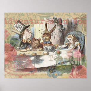 Alice Abenteuer Wunderland Verrückte Teeparty Kuns Poster