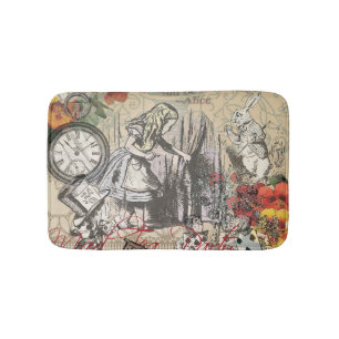 Alice Abenteuer Wunderland Vorhang Klassische Kuns Badematte
