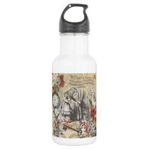 Alice Abenteuer Wunderland Vorhang Klassische Kuns Edelstahlflasche