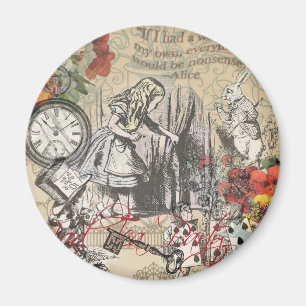 Alice Abenteuer Wunderland Vorhang Klassische Kuns Magnet