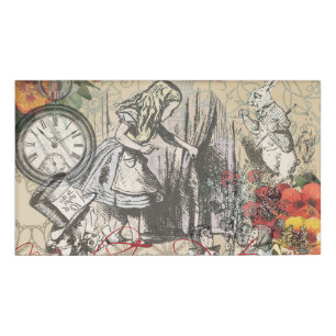 Alice Abenteuer Wunderland Vorhang Klassische Kuns Namenschild