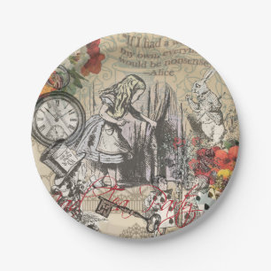 Alice Abenteuer Wunderland Vorhang Klassische Kuns Pappteller