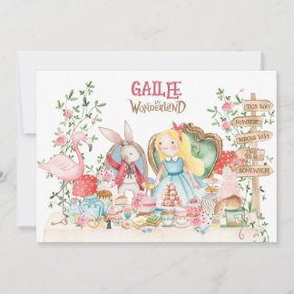 Alice Adventure in Woderland Geburtstag Einladung