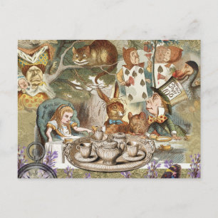 Alice Adventures in Wonderland Mad Party Postkarte