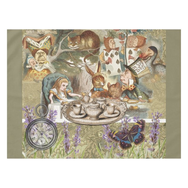 Alice Adventures in Wonderland Mad Party Tischdecke (Vorderseite (Horizontal))