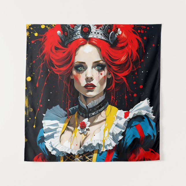 Alice als Rote Königin Wandteppich (Vorderseite)