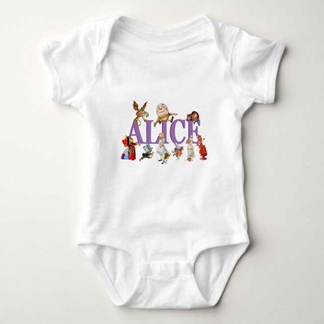 Alice and Friends in Wonderland Baby Strampler (Vorderseite)