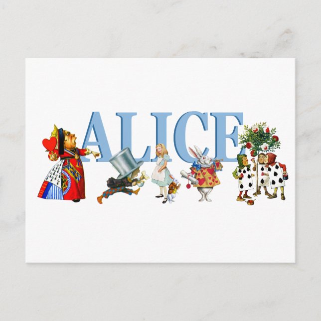 Alice and Friends in Wonderland Postkarte (Vorderseite)