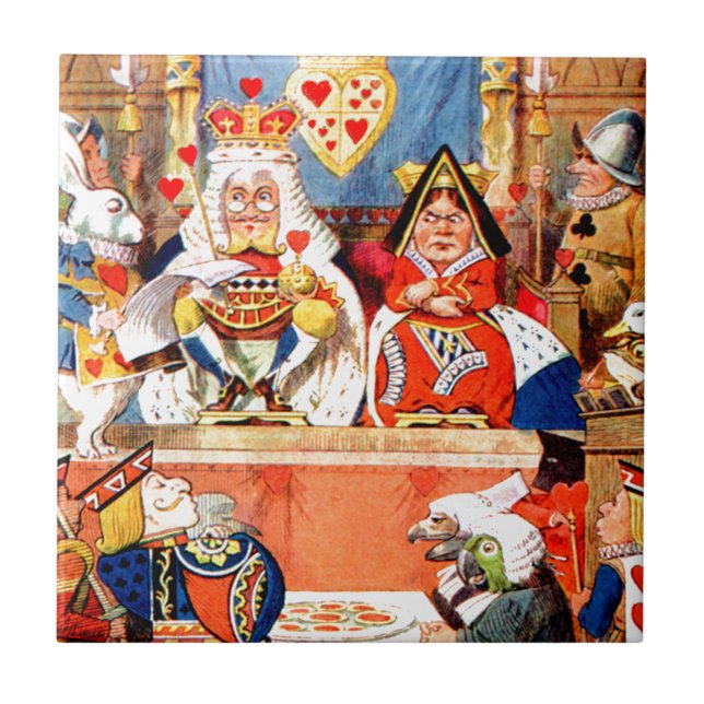 Alice and The Knave of Hearts Trial in Wonderland Fliese (Vorderseite)