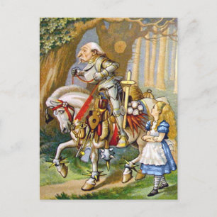 Alice and The White Knight in Wonderland Postkarte