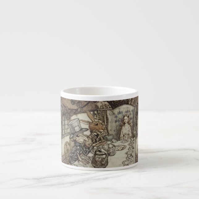 Alice Birthday UnGeburtstag Rabbit Hatter Party Espressotasse (Vorderseite)