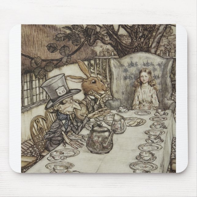 Alice Birthday UnGeburtstag Rabbit Hatter Party Mousepad (Vorne)