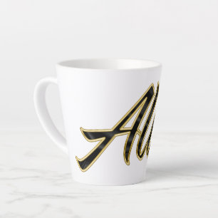 Alice black gold Lettering Latte Tasse