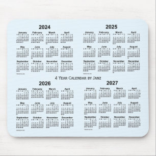 Alice Blue 4 Year Calendar by Janz 2024-2027 Mousepad