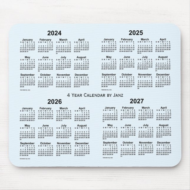 Alice Blue 4 Year Calendar by Janz 2024-2027 Mousepad (Vorne)