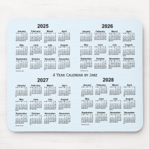 Alice Blue 4 Year Calendar by Janz 2025-2028 Mousepad