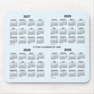 Alice Blue 4 Year Calendar by Janz 2027-2030 Mousepad