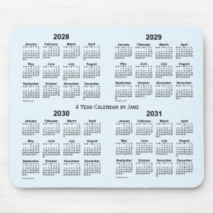 Alice Blue 4 Year Calendar by Janz 2028-2031 Mousepad