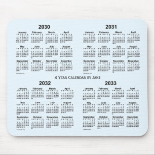 Alice Blue 4 Year Calendar by Janz 2030-2033 Mousepad