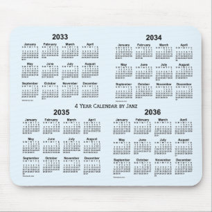Alice Blue 4 Year Calendar by Janz 2033-2036 Mousepad