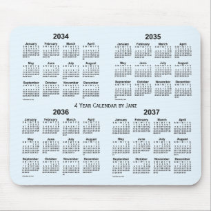 Alice Blue 4 Year Calendar by Janz 2034-2037 Mousepad