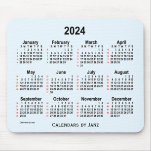 Alice Blue 52 Weeks Calendar von Janz 2024 Mousepad