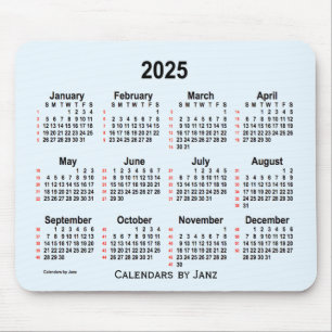 Alice Blue 52 Weeks Calendar von Janz 2025 Mousepad