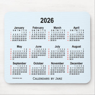 Alice Blue 52 Weeks Calendar von Janz 2026 Mousepad