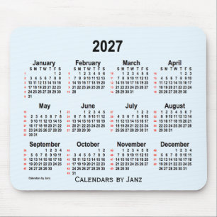 Alice Blue 52 Weeks Calendar von Janz 2027 Mousepad