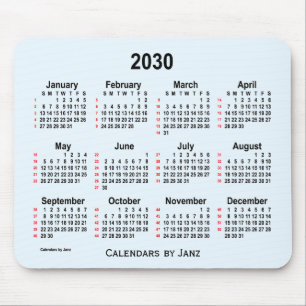 Alice Blue 52 Weeks Calendar von Janz 2030 Mousepad