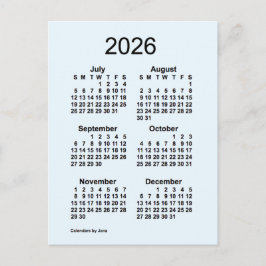 Alice Blue 6 Monate Mini-Kalender 2026 von Janz Postkarte