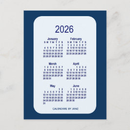 Alice Blue 6 Monate Mini-Kalender 2026 von Janz Postkarte
