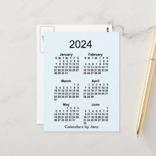 Alice Blue 6 Month Mini Calendar von Janz Postkarte