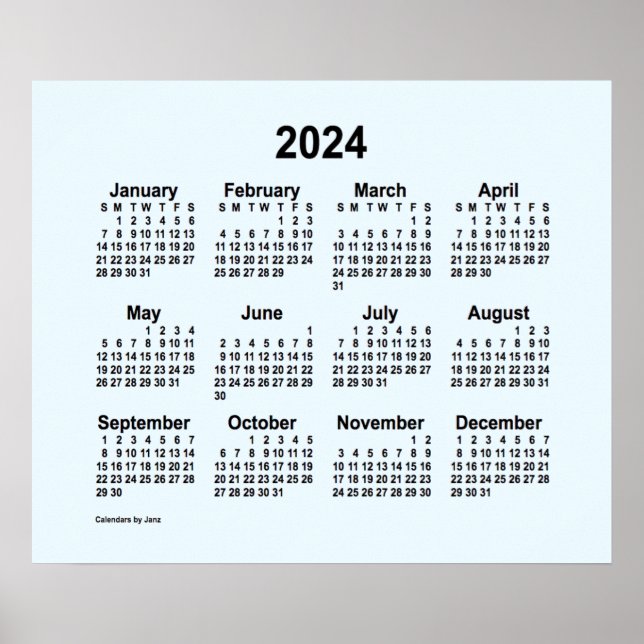 Alice Blue Calendar von Janz Print 2024 Poster (Vorne)