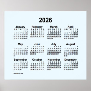 Alice Blue Calendar von Janz Print 2026 Poster